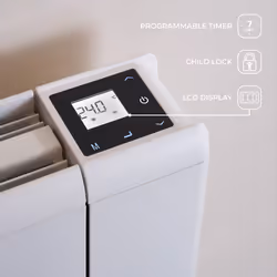 Adam Samson 2000W Dual Heating Electric Radiator in White with Smart WiFi Control
