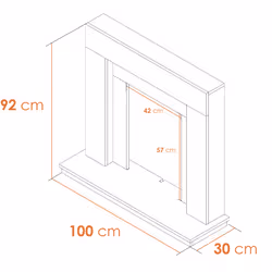 Adam Malmo Fireplace in White, 39 Inch