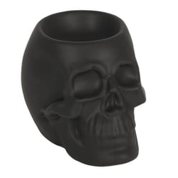 Matt Black Ceramic Skull Oil Wax Melt Burner Halloween