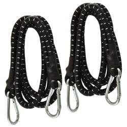 60" Bungee Rope with Carabina Hooks Cords Shock Elastic Clips x 2 TE821