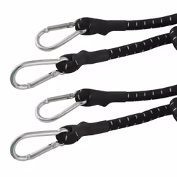 60" Bungee Rope with Carabina Hooks Cords Shock Elastic Clips x 2 TE821