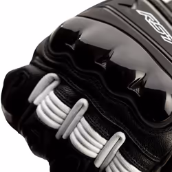 RST Pilot Mens Motorbike Leather Gloves CE Approved Sports Motorcycle Glove - 11, Black / White