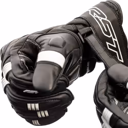 RST Pilot Mens Motorbike Leather Gloves CE Approved Sports Motorcycle Glove - 11, Black / White - Additional view 6