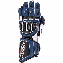 RST Tractech Evo 4 Motorcycle Gloves, white-blue, Size S for Men