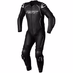 RST S1 1-Piece Motorcycle Leather Suit, black-white, Size M for Men