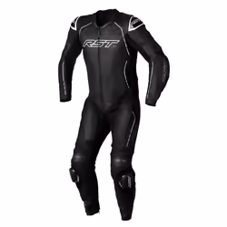 RST S1 CE One Piece Leather Suit Black / Black / White - 50