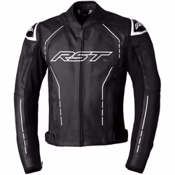 RST S1 Motorcycle Leather Jacket, black-white, Size 40 for Men