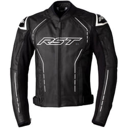 RST S1 Motorcycle Leather Jacket, black-white, Size 40 for Men