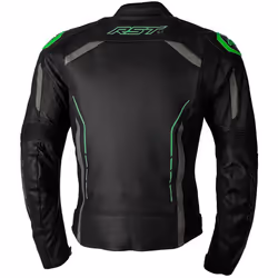 RST S1 Motorcycle Leather Jacket, black-green, Size 42 for Men