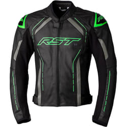 RST S1 Motorcycle Leather Jacket, black-green, Size 50 for Men