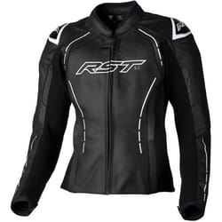 RST S1 Ladies Motorcycle Leather Jacket, black-white, Size S for Women