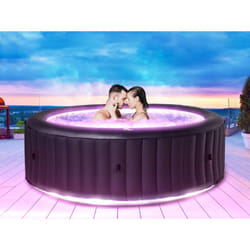 Mspa LED Glow Round 6 Person Aurora Inflatable Hot Tub Portable Pool