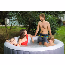 Mspa Lite Inflatable Hot Tub Portable Pool - Grey/Round, 6 Person