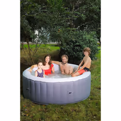 Mspa Lite Inflatable Hot Tub Portable Pool - Grey/Round, 6 Person