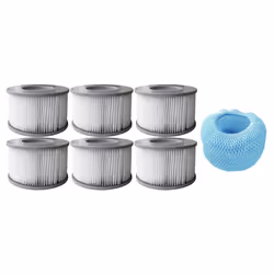 Mspa Pack of 12 - 90 Pleats Filter Cartridges with Mesh Cover Pool Spa Hot Tub Accessories