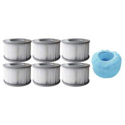 Mspa Pack of 12 - 90 Pleats Filter Cartridges with Mesh Cover Pool Spa Hot Tub Accessories