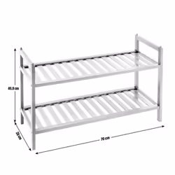 Home Kitt Bamboo 2 Shelf Shoe Rack - White