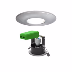 4lite WiZ Connected IP20 GU10 Fire Rated Downlight, 1 bulb(s), GU10, 440 lm, IP20, Satin steel, Chrome