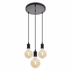 The 4lite Decorative 3 Light Circular Ceiling Pendant is a decorative circular triple pendant in a matt black finish with 1.5 ...