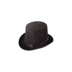 Black Tall Top Hat Hard Topper Adult Magician Victorian Ringmaster
