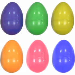 6 X Large Assorted Colour Fillable Plastic Surprise Easter Hunt Eggs