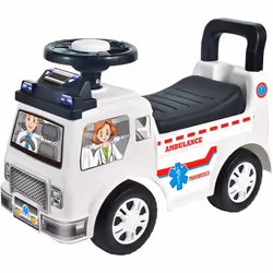 Ride On Ambulance for Toddlers Push Powered with Sound Effects
