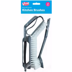 4Pc Kitchen Brushes Washing Up Cleaning Scrubbing Hanging Hook Assorted Dish Pan