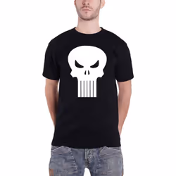 Punisher T Shirt Skull logo new Official Marvel Comics Mens Black - M, Black