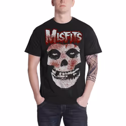 Misfits Blood Drip Jarek Skull T Shirt - XL, Black
