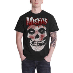Misfits Blood Drip Jarek Skull T Shirt - XL, Black