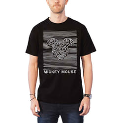 Mickey Mouse T Shirt Unknown Pleasures new Official Disney Mens Black - L, Black
