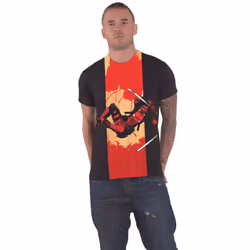 Deadpool T Shirt Deadpool Samurai Logo new Official Marvel Mens Black - XL, Black