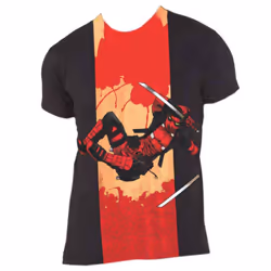 Deadpool T Shirt Deadpool Samurai Logo new Official Marvel Mens Black - XL, Black