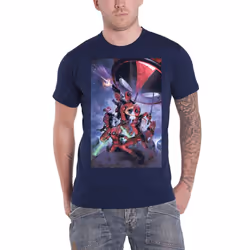 Deadpool T Shirt Deadpool Family new Official Marvel Mens Navy Blue