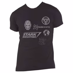 Iron Man T Shirt Stark Industries Expo Logo new Official Marvel Mens - S, Navy