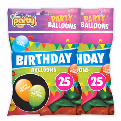 25 / 50 Latex Happy Birthday Balloons Party - 50pk