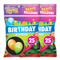 25 / 50 Latex Happy Birthday Balloons Party - 50pk