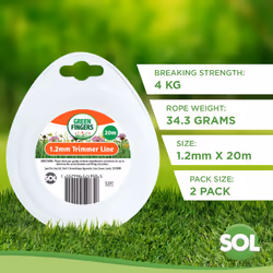 2pk Trimmer Lines | Wire for Weed Trimmings - 1.2mm Trimmer Line
