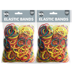 500pk Elastic Bands | 2 x 250pk Assorted Coloured Bands