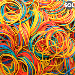 500pk Elastic Bands | 2 x 250pk Assorted Coloured Bands