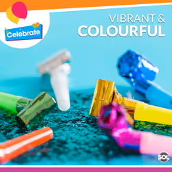 40pk Party Blowers | Colourful Party Whistles Blowouts