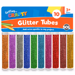 10 x Glitter Tubes in Assorted Vibrant Colours | Glitter Shakers