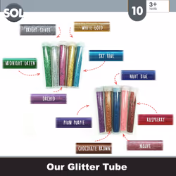 10 x Glitter Tubes in Assorted Vibrant Colours | Glitter Shakers