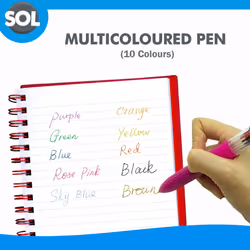 6pk 10 in 1 Multi Coloured Pens for Drawing & Writing