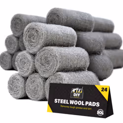 24pk Stainless Steel Wire Wool Pads Quality Grade Smoothing Sanding - 24pk
