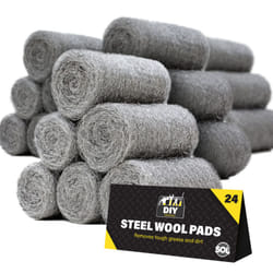 24pk Stainless Steel Wire Wool Pads Quality Grade Smoothing Sanding - 24pk