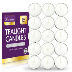 15pk Unfragranced Tealight Candles | White Unscented Tealights