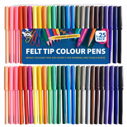 50 x Felt Tip Pens | Pen Assorted Colours Art Colouring Pens