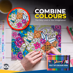 50 x Felt Tip Pens | Pen Assorted Colours Art Colouring Pens