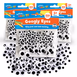 600pk Self Adhesive Googly Eyes | 3 x 200pk Large and Small Sticky Eyes